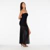 Forever 21 Womens Strapless Maxi Dress with Mesh Bottom(Black)