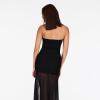 Forever 21 Womens Strapless Maxi Dress with Mesh Bottom(Black)
