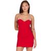 Forever 21 Womens Mini Dress with Rhinestone Strap Detail(Red)