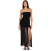Forever 21 Womens Strapless Maxi Dress with Mesh Bottom(Black)