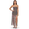 Forever 21 Womens Strapless Maxi Dress with Mesh Bottom(Leopard)