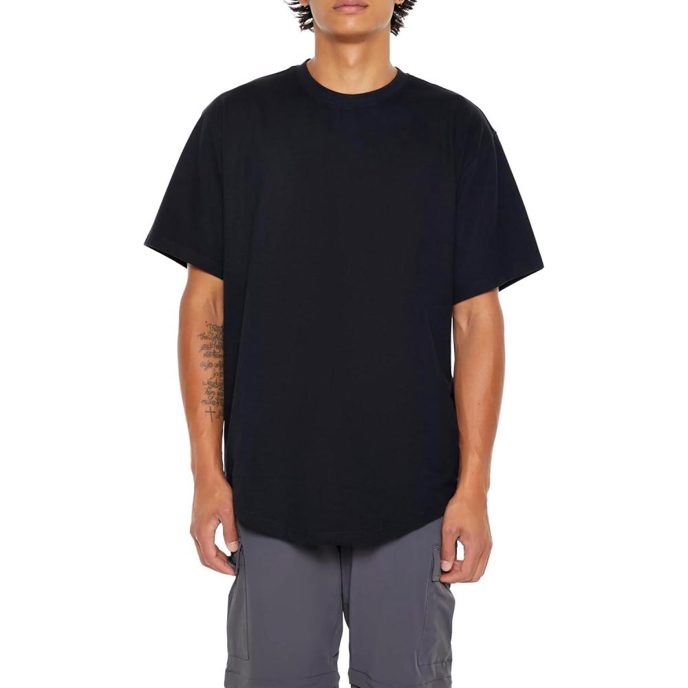 imageForever 21 Mens Scoop Cotton Crew TeeBlack