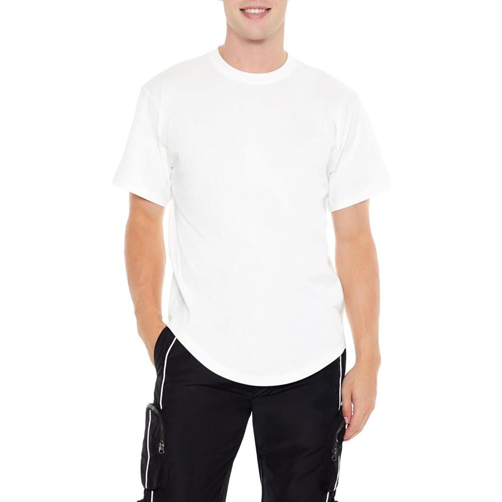 imageForever 21 Mens Scoop Cotton Crew TeeWhite