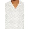 Forever 21 Men’s Lace Diamond Button-Front Shirt(White)