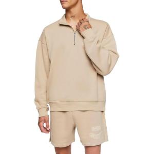Forever 21 Mens Fleece Flocked Still Going Graphic Shorts(Taupe)