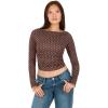 Forever 21 Womens Long Sleeve Top Front Doubled in Self(Brown)