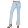 Forever 21 Womens Low Rise Heart Stitch Flare Jeans(Light Blue)