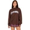 Forever 21 womens Mock Neck Sweatshirt With Twill Patch(Brown)