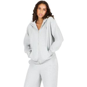 Forever 21 womens Hoodie With Zip Up & Rhinestone Star(Heather Grey)