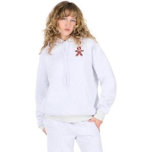 Forever 21 womens Oversized Popover Hoodie With All Over Fur Lining(Light Heather Grey)