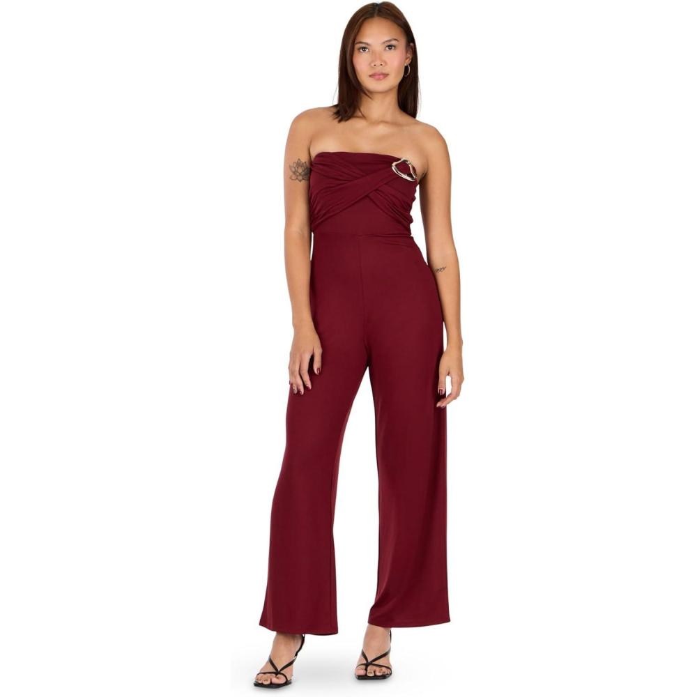imageForever 21 womens Jumpsuit With HardwareBurgundy