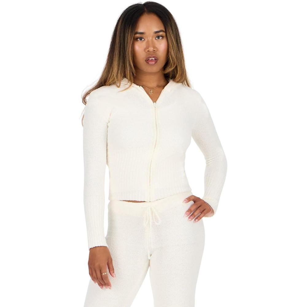 imageForever 21 womens Zip Up HoodieIvory