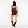 Forever 21 womens Babydoll Top With Ao Sequins(Burgundy)