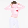 Forever 21 womens Sweater Knit Zip Up Hoodie With Back Hit(Pink)