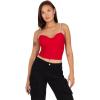 Forever 21 Women’s Bustier Top with Rhinestone Straps(Red)