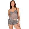 Forever 21 womens Babydoll Top With Ao Sequins(Leopard)