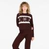 Forever 21 womens Crew Neck Cable Knit With Fairisle to Matching Cable Pant(Brown)