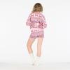 Forever 21 womens Cropped Intarsia Sweater With Matching Short With Fairisle(Pink)