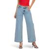 Forever 21 Womens Rhinestone Heart Wide Leg Jeans(Blue)