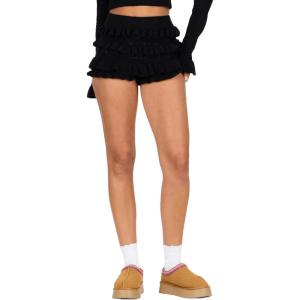 Forever 21 Womens Heart Pointelle Knit Shorts(Black)