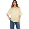 Forever 21 Womens Mesh Oversized Football Tee with Screens(Yellow)