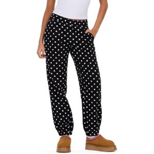 Forever 21 Womens Fleece Jogger – Soft Drawstring Sweatpants with Elastic Waist(Black)