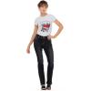 Forever 21 Womens Rhinestone Embroidered Denim Pant(Black)