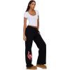 Forever 21 Womens Wide Leg Jogger with Small Screen Print and Rhinestones(Black)