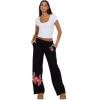 Forever 21 Womens Wide Leg Jogger with Small Screen Print and Rhinestones(Black)