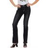 Forever 21 Womens Rhinestone Embroidered Denim Pant(Black)