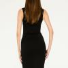 Forever 21 Women’s Midi Dress – Square Neckline with Front Slit(Black)