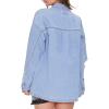 Forever 21 womens Denim Distressed Shacket(Light Denim)
