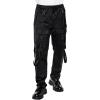 Forever 21 Mens Satin Drawstring Utility Strap Pants(Black)