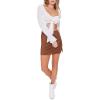 Forever 21 Womens Faux Suede Mini Skirt(Brown)