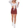 Forever 21 Womens Faux Suede Mini Skirt(Rust)