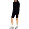 Forever 21 womens Seamless Half-zip Mock Neck Romper(Black)