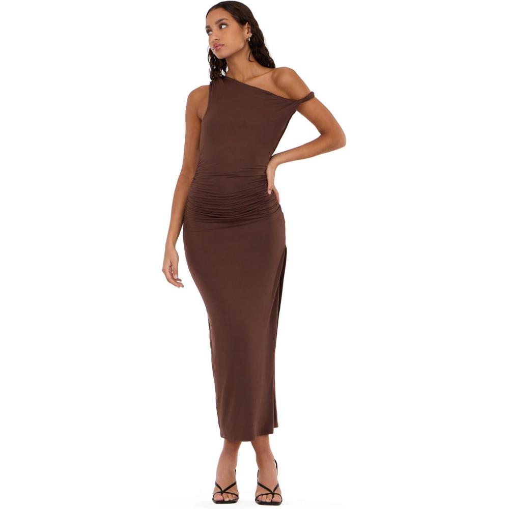 image:imageForever 21 Womens Maxi Dress with Side Ruching DetailBrown