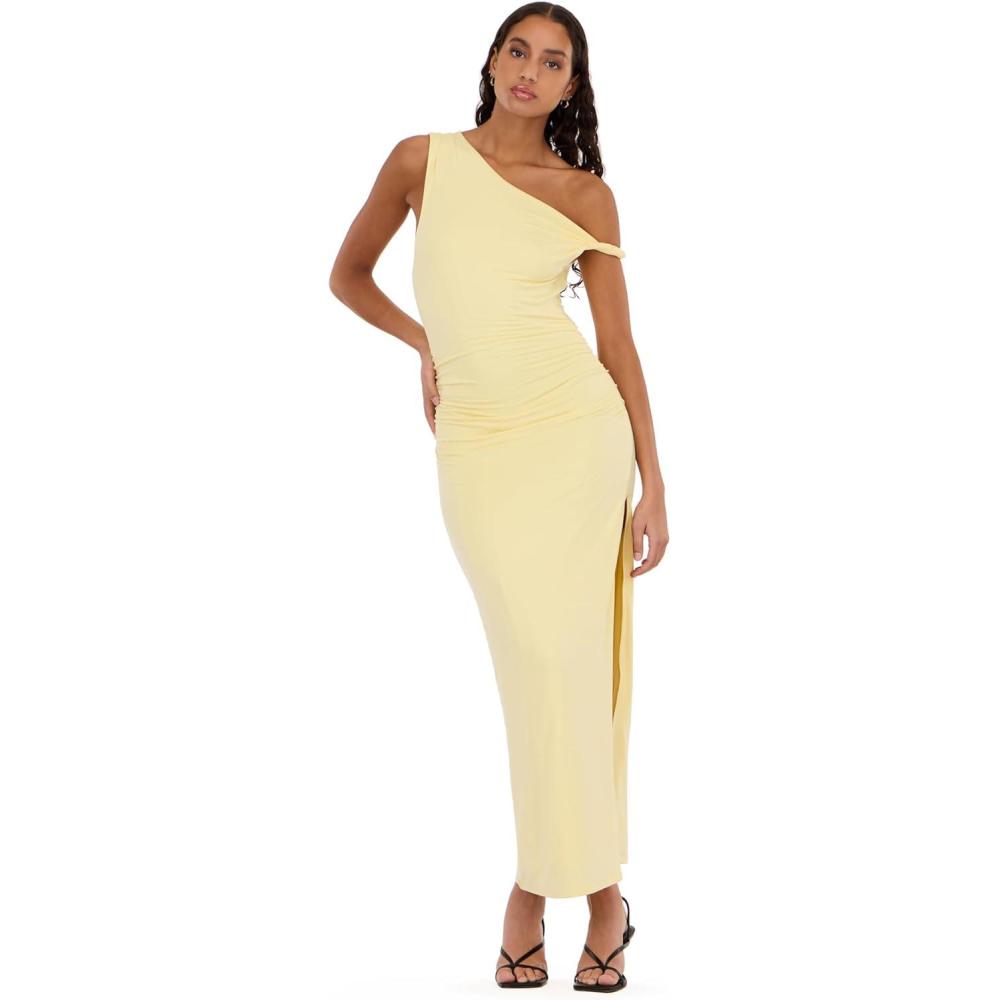 image:imageForever 21 Womens Maxi Dress with Side Ruching DetailYellow