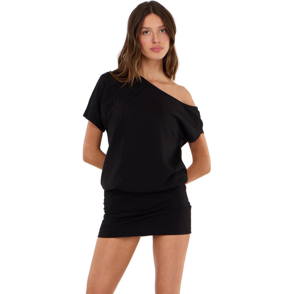 image:imageForever 21 Womens Short Sleeve Mini Dress Off ShoulderBlack