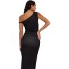 Forever 21 Womens Maxi Dress with Side Ruching Detail(Black)