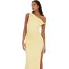 Forever 21 Womens Maxi Dress with Side Ruching Detail(Yellow)