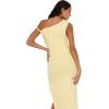 Forever 21 Womens Maxi Dress with Side Ruching Detail(Yellow)