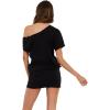 Forever 21 Womens Short Sleeve Mini Dress, Off Shoulder(Black)