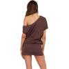 Forever 21 Womens Short Sleeve Mini Dress, Off Shoulder(Brown)