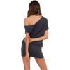Forever 21 Womens Short Sleeve Mini Dress, Off Shoulder(Grey)