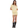 Forever 21 Womens Short Sleeve Mini Dress, Off Shoulder(Yellow)