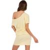 Forever 21 Womens Short Sleeve Mini Dress, Off Shoulder(Yellow)