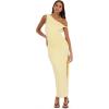 Forever 21 Womens Maxi Dress with Side Ruching Detail(Yellow)