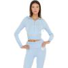 Forever 21 womens Sweater Knit Zip Up Hoodie With Back Hit(Blue)