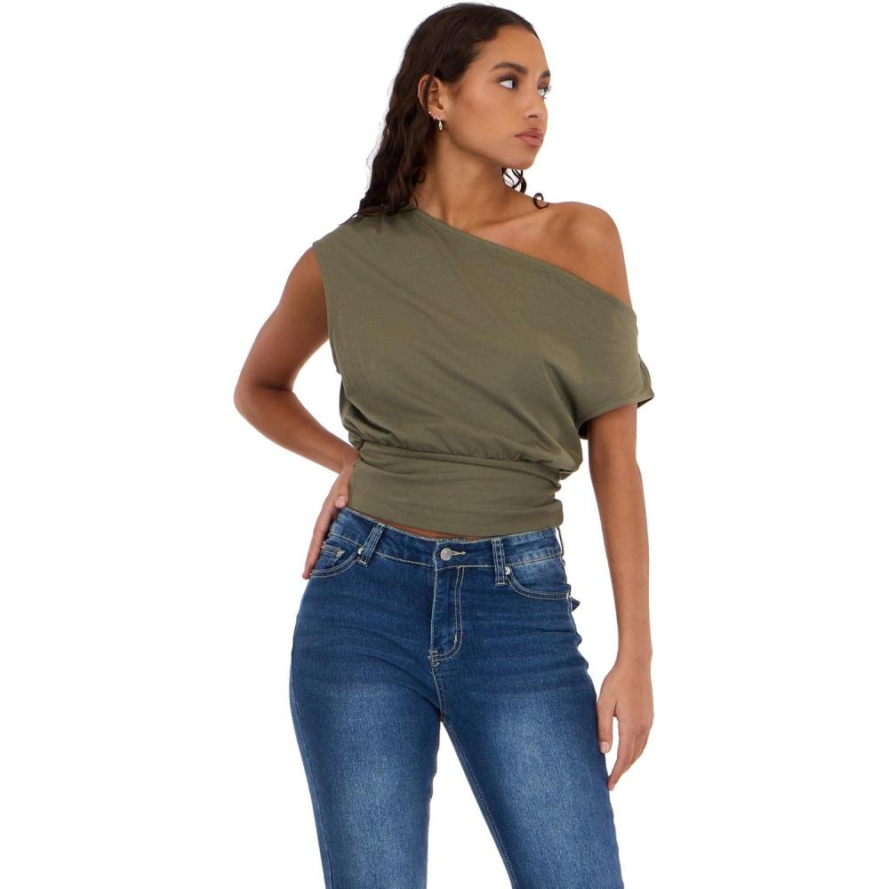 image:imageForever 21 Womens OffShoulder Top with Banded BottomGreen